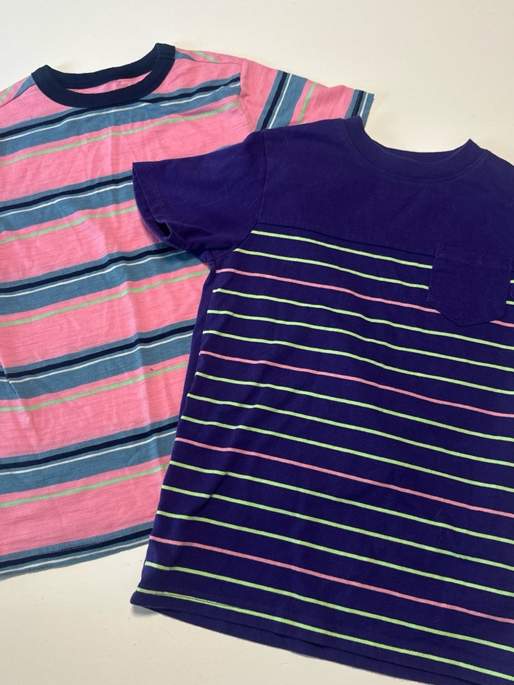 Kids' Striped Short Sleeve Tee - Purple & Pink